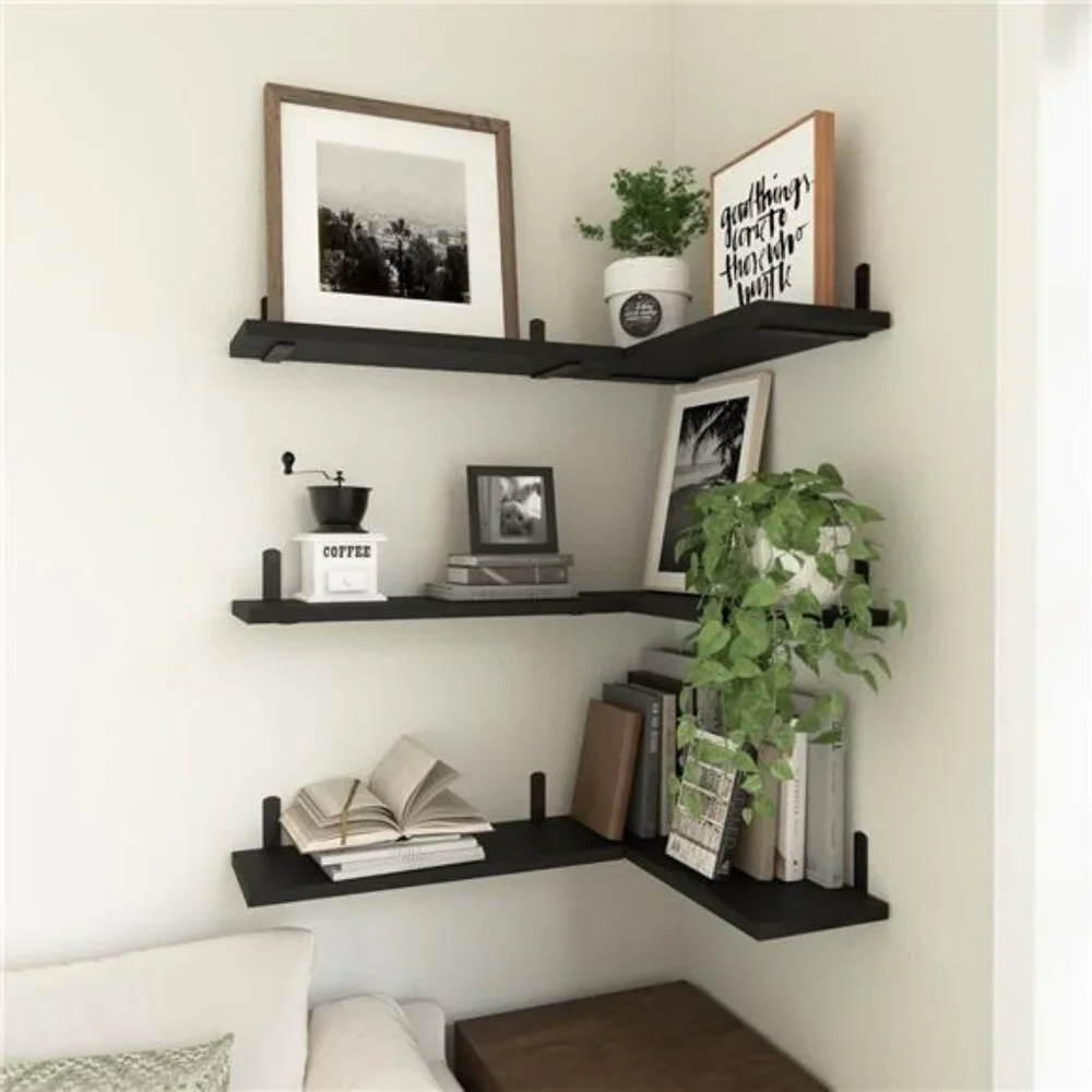 Wood Floating Shelves Set of 6, Shelves for Wall Decor, Farmhouse Shelf